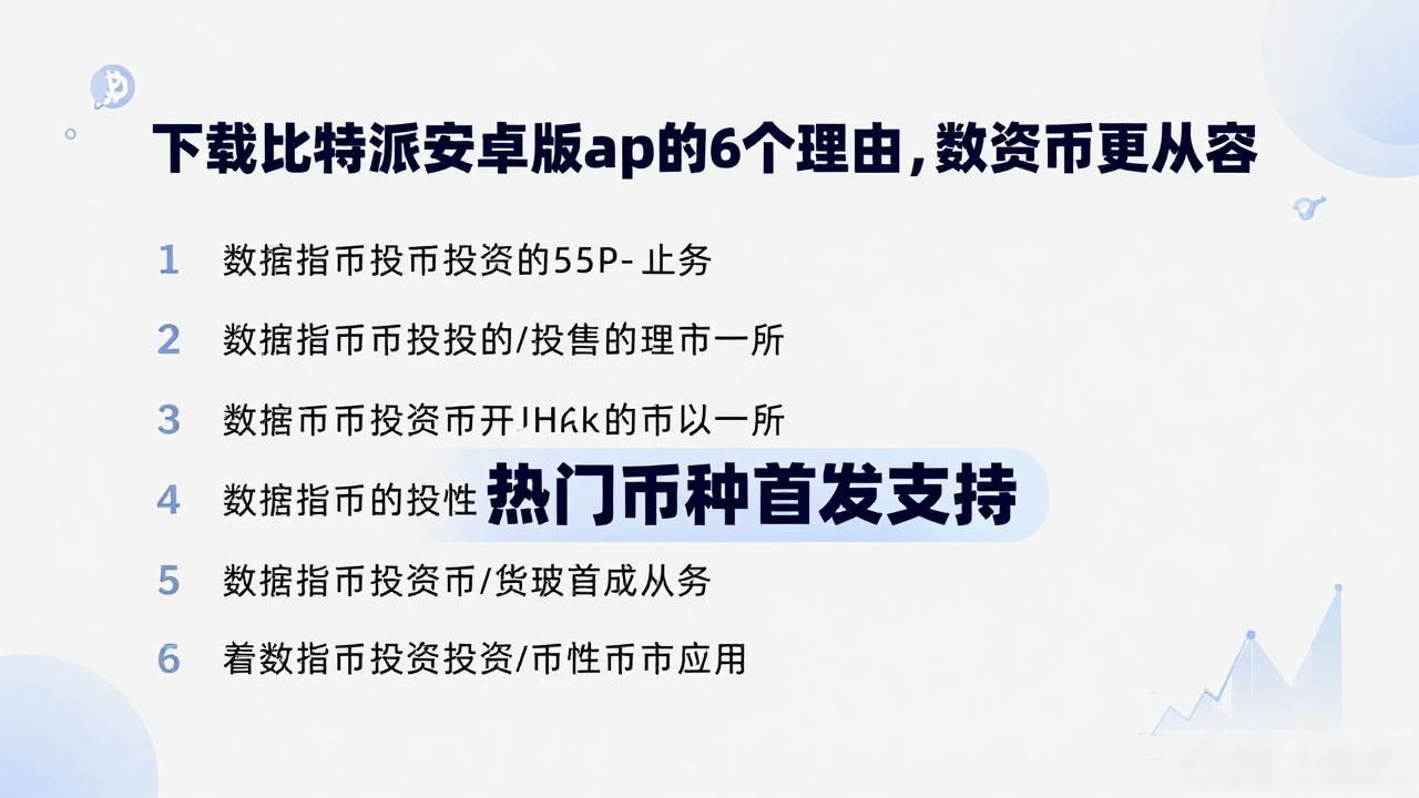 下载比特派安卓版app的6个理由，数字货币投资更从容