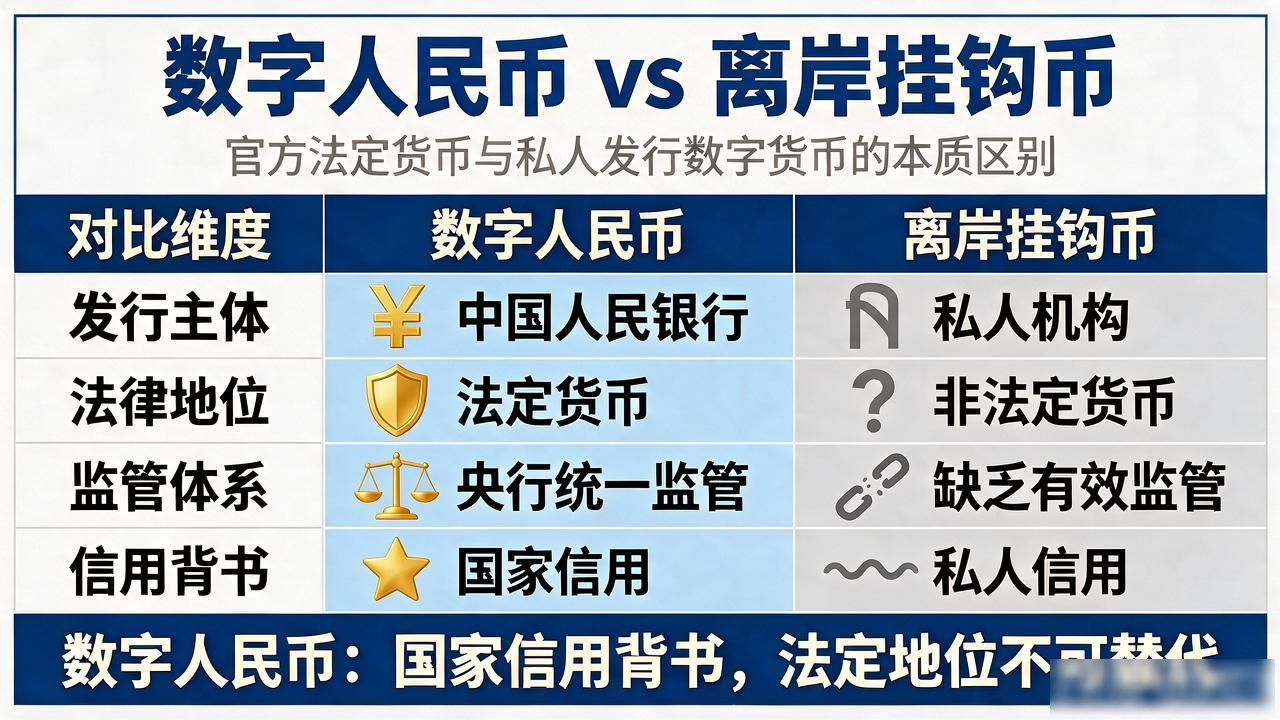 对标人民币的数字货币，数字人民币跟离岸挂钩币到底有啥区别