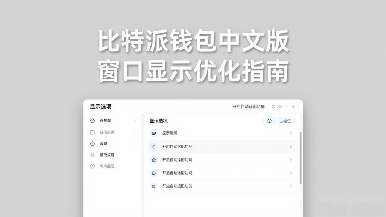 调整系统显示比例适配_比特派钱包中文版显示优化_如何在比特派钱包app官方下载中文版中优化窗口展示