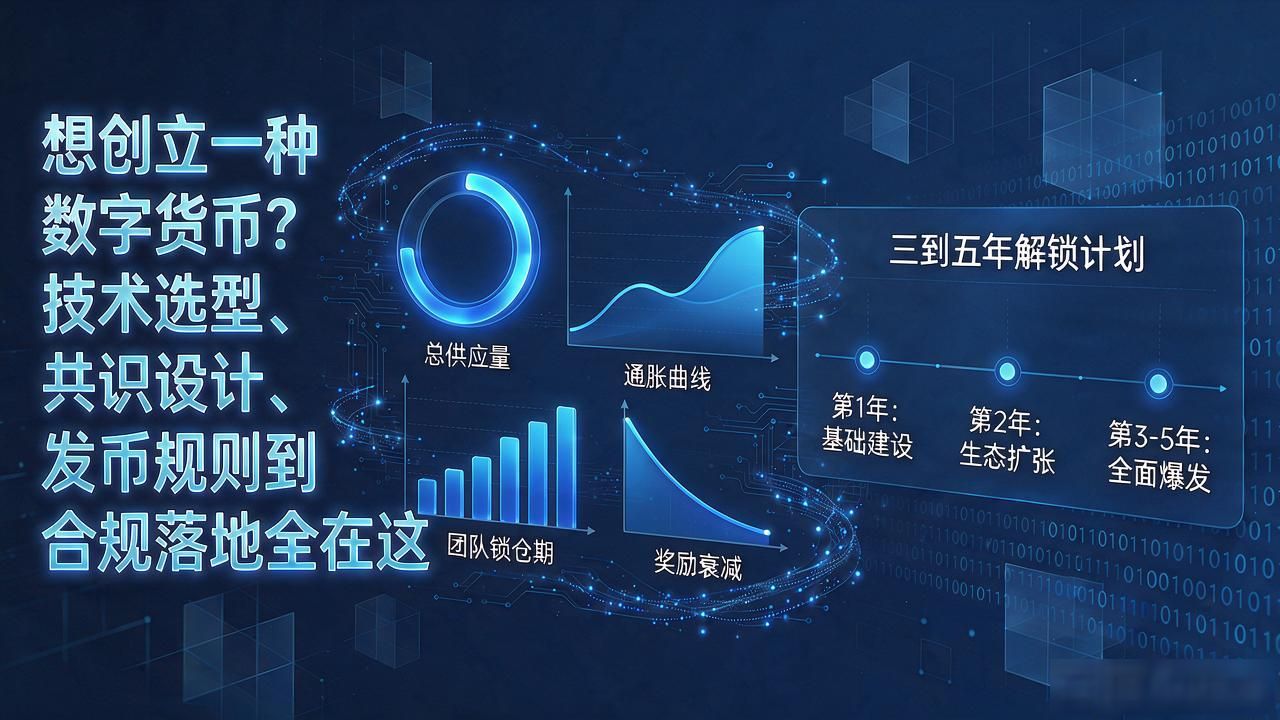 如何创立一种数字货币_如何从零搭建一条区块链底层架构_数字货币发行经济模型与代币解锁策略