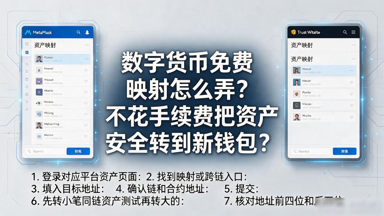 数字货币免费映射怎么弄？不花手续费把资产安全转到新钱包