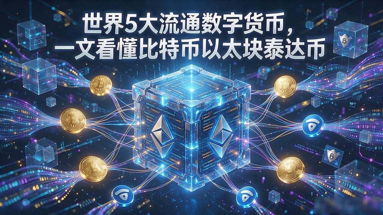 世界5大流通数字货币，一文看懂比特币以太坊泰达币