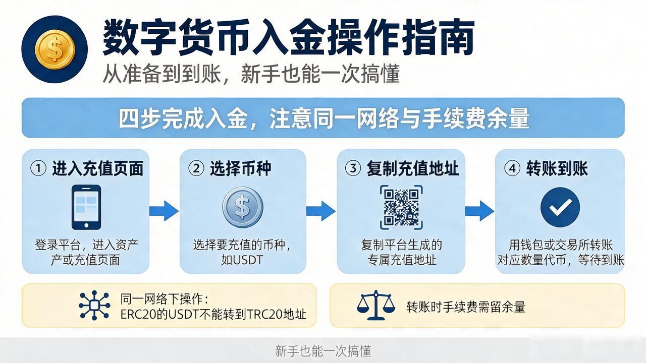 USDT充值网络选择指南_数字货币账户入金_数字货币账户入金流程详解